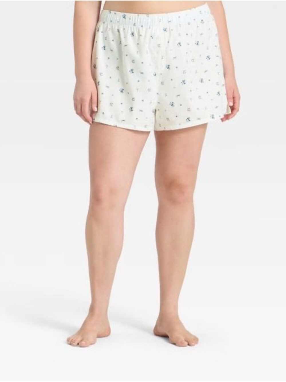 Women’s Boxer Floral Print Sleep Shorts - White